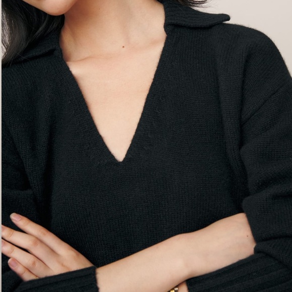 Reformation Beckie Cashmere Collared Sweater - Picture 13 of 14